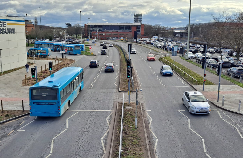 A view from the railway bridge looking down Lytton Way