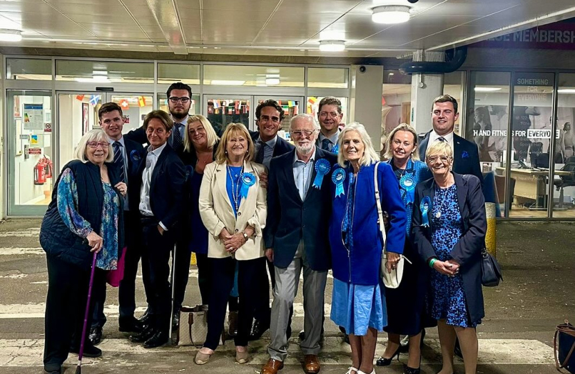 Alex Clarkson with supporters after the result declaration 