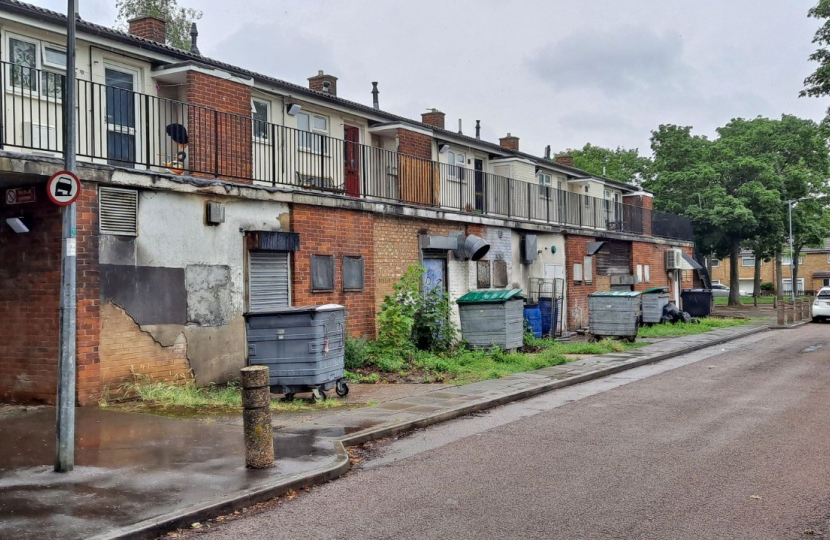 Rear of Oaks Cross shops refurbished