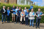 Alex Clarkson out campaigning with activists in Datchworth 