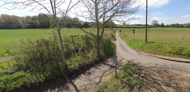 View of Old Lane heading towards Swangleys Lane from Watton Road