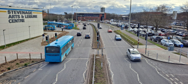 A view from the railway bridge looking down Lytton Way